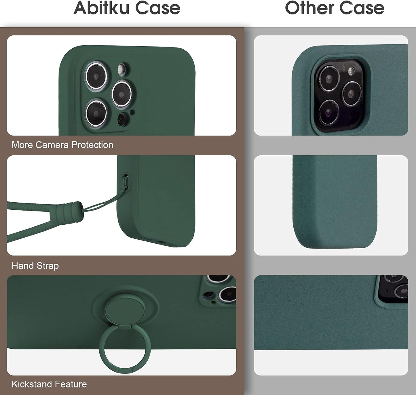 Compatible with Iphone 12 Pro Max Case, Silicone with 360°Ring Kickstand Holder (Support Car Mount) Soft Silk Microfiber Cloth Designed for Iphone 12 Pro Max 6.7Inch 2020 (Army Green)…